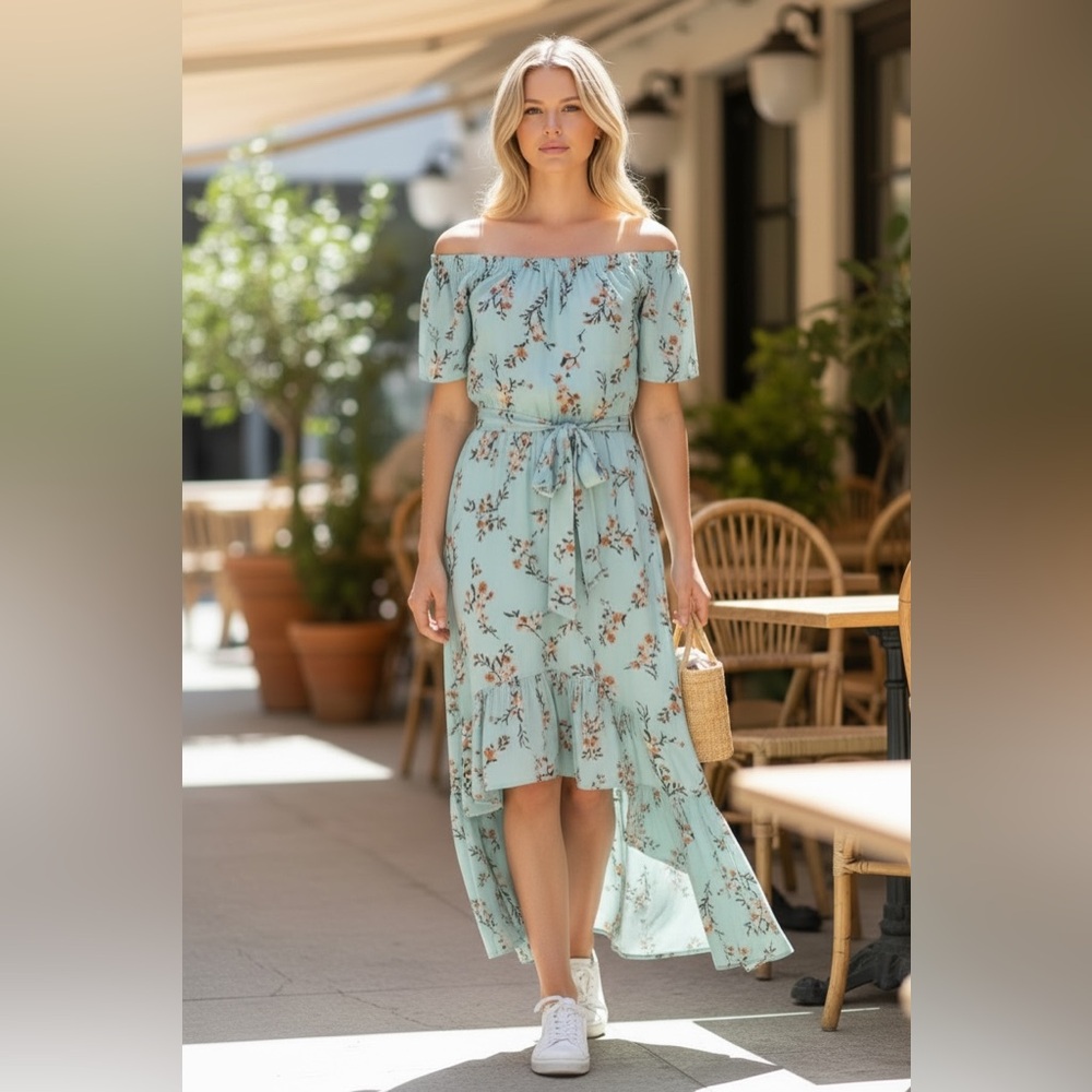 Y2K Off-Shoulder Dress